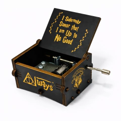 CAJA MUSICAL MADERA NEGRA I SOLEMNLY SWEAR - HARRY POTTER CAJA57