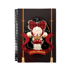 LIBRETA ANOTADOR A6 LISA - SKULLPANDA MUÑECA LAZO ROJO LIB352