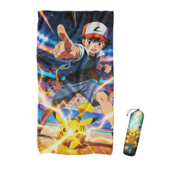 TOALLON MICROFIBRA PLAYERO ASH Y PIKACHU BATALLA - POKEMON TOA354