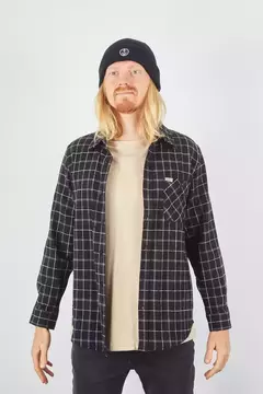 CAMISA LEÑADORA YOSEF FLANNEL NEGRO - CAPTAIN FIN