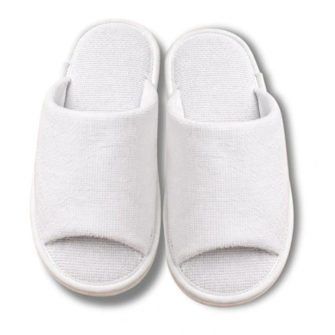Pantufa Chinelo de Quarto Feminina Atoalhada Branca