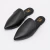 Mule Feminino Confortável Sem Salto Bico Fino Clássico Preto - comprar online