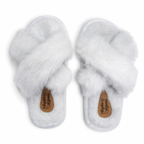Chinelo de Quarto Feminino Aberta Modelo X - Branco