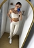 Top trançado + calça cós duplo Pérola com caramelo - comprar online