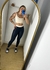 Top Ray Bicolor Pérola com Preto + Calça básica