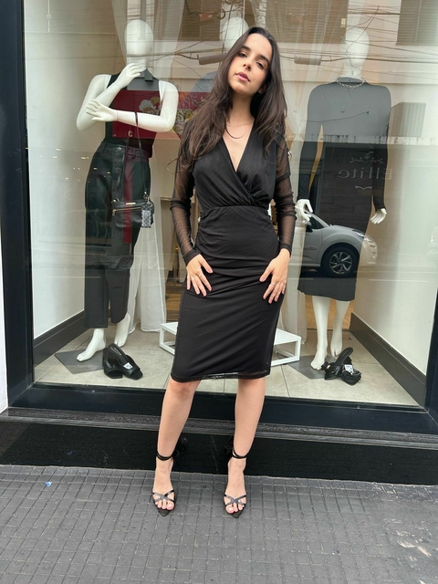 VESTIDO DECOTE DREPEADO TULE - comprar online