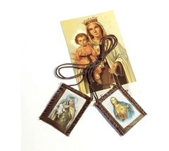 Escapulário de Tecido - Sagrado Coração de Jesus e Nossa Senhora do Carmo