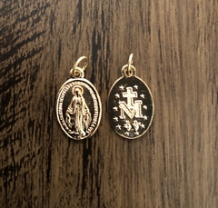 Medalha Milagrosa (2 cm) - Kit com 10 unidades - Dourada - Rosarium Theotokos