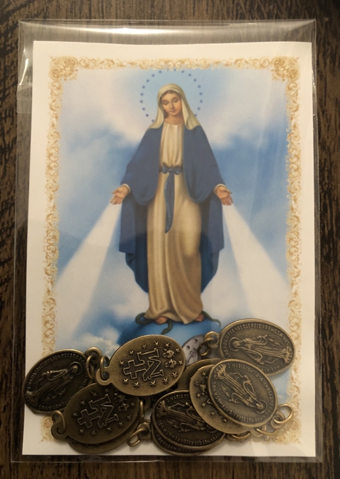 Medalha Milagrosa (2 cm) - Kit com 10 unidades - Ouro Velho