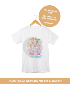 Plantillas Diseños Sublimar Remera Bebes Llorones - comprar online