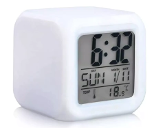 Reloj Despertador/alarma Cubo Luminoso Digital. Luces de colores.