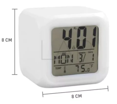 Reloj Despertador/alarma Cubo Luminoso Digital. Luces de colores. - comprar online