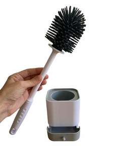 Cepillo Escoba de baño de silicona, con bandeja extraíble - comprar online