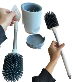 Cepillo Escoba de baño de silicona con Bandeja extraíble y Soporte lavable - comprar online