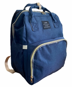 Mochila Maternal Bolso Cambiador Plegable Usb Impermeable AZUL - comprar online