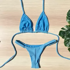 Biquíni Cortininha Texturizado Azul Céu - comprar online