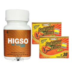 KIT 2 Cajas SUKUNAI MAX + 1 Frasco HIGSO, NATURACASTLE