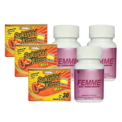 KIT 3 Cajas SUKUNAI MAX + 3 Frascos FEMME, NATURACASTLE