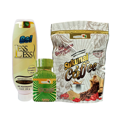 KIT 1 Frasco SKONER + 1 Gel LESS LESS + 1 Cafe SUKUNAI, NATURACASTLE, FWV NATURAL