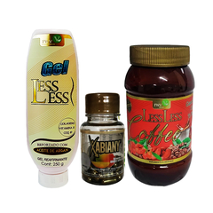 KIT 1 Frasco XABIANY Mango Africano + 1 Gel + 1 Cafe LESS LESS FWV NATURAL, NATURACASTLE
