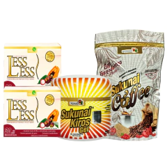 KIT 2 Cajas LESS LESS + 1 Gel SUKUNAI + 1 Cafe SUKUNAI NATURACASTLE, FWV NATURAL
