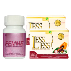 KIT 2 Cajas LESS LESS + 1 Frasco FEMME NATURACASTLE, FWV NATURAL