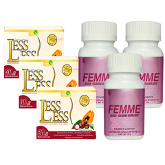 KIT 3 Cajas LESS LESS + 3 Frascos FEMME NATURACASTLE, FWV NATURAL