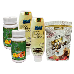 KIT 2 Frascos SP MAX + 2 Gel LESS LESS + 1 Cafe SUKUNAI NATURACASTLE, SILUETA PERFECTA, FWV NATURAL