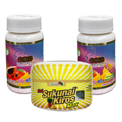 KIT 2 Frascos SP GOLD + 1 Botella SUKUNAI KIROS MAX Gel NATURACASTLE, SILUETA PERFECTA