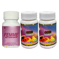 KIT 2 Frascos SP GOLD + 1 Frasco FEMME NATURACASTLE, SILUETA PERFECTA