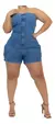 Imagem do Macaquinho Jeans Feminino Plus Size Com Lycra 789030