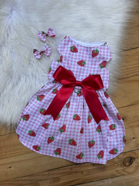 vestido pérola pet + par de laço