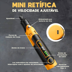 Mini Retífica Portátil Multifuncional Sem Fio (57 em 1) - comprar online