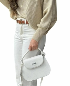 Bolsa Feminina Transversal Estilo Moderno Alça Corda Confortável Versátil Branca
