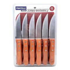 Conjunto de Facas Para Churrasco 6 Peças Jumbo Wooden 5 na internet