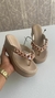 SANDALIA FEMININA ANABELA OURO ADULTO SALTO ALTO PLATAFORMA