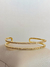 Pulseira Bracelete Duplo Cravejado em Zircônias Banhada Ouro 18k