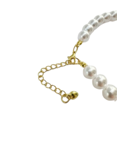 Collar Perlas moño azul - Bright Pets Boutique