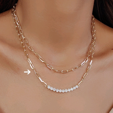 Colar de elos com riviera cravejada