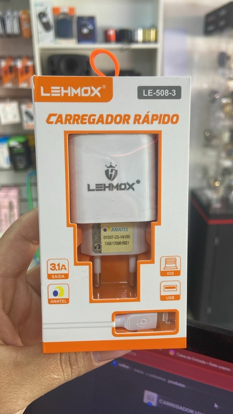 CARREGADOR LEHMOX IOS LE-508-3