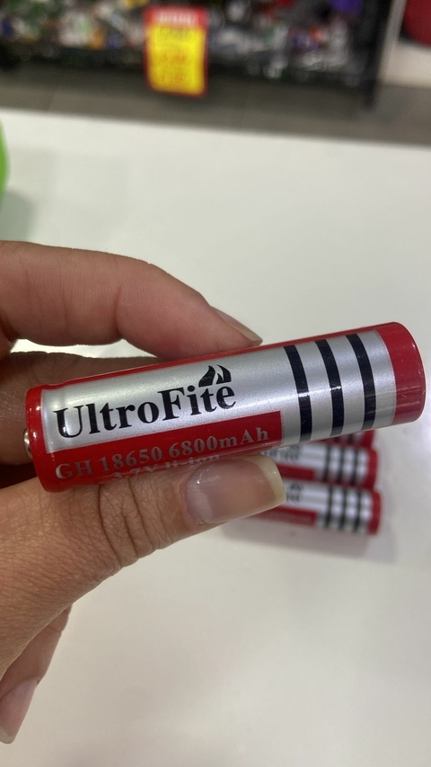 Bateria 18650 Para Lanterna Tatica Recarregavel Vermelha