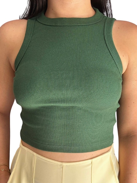 Blusa Cropped Regata canelada