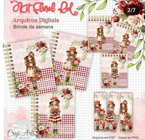 KIT AGENDA FLORAL RED VL1 001