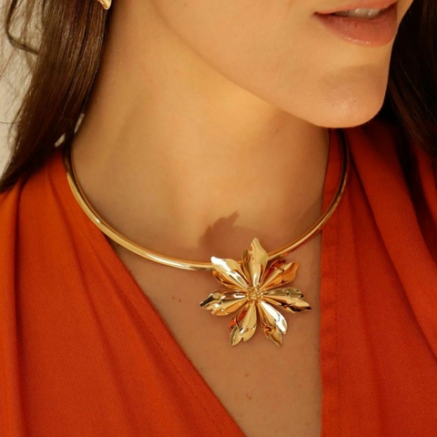 Colar Choker Maria Flor Dourado