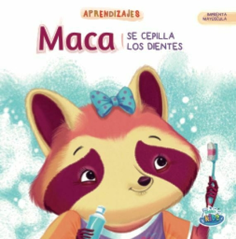 Maca se cepilla los dientes