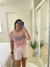 Blusa Tule Manga Rosa Claro na internet
