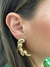BRINCO DE GOTA GRANDE ENTRELAÇADO LISO FOLHEADO A OURO 18K E PRATA 925 - comprar online