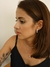 BRINCO DE ARGOLINHA CRAVEJADO DE ZIRCONIA COM GOTA FOLHEADO A OURO 18K E PRATA 925 - MAJU Folheados