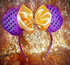 Vincha diadema estilo orejas Minnie (varios personajes, Moana, Tinkerbell, Cenicienta, Blancanieves, Campanita, Aurora, Stich) - Siempre Brillando Cotillón