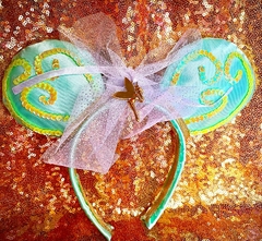 Vincha diadema estilo orejas Minnie (varios personajes, Moana, Tinkerbell, Cenicienta, Blancanieves, Campanita, Aurora, Stich) - Siempre Brillando Cotillón